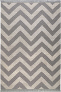 Kelim Teppich Grau Blau aus Naturfaser "Zig-Zag" WECONhome