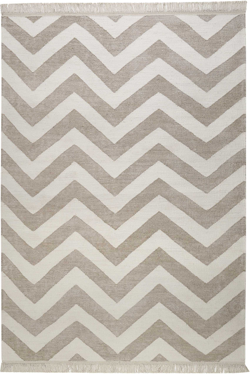 Kelim Teppich Beige aus Naturfaser "Zig-Zag" WECONhome