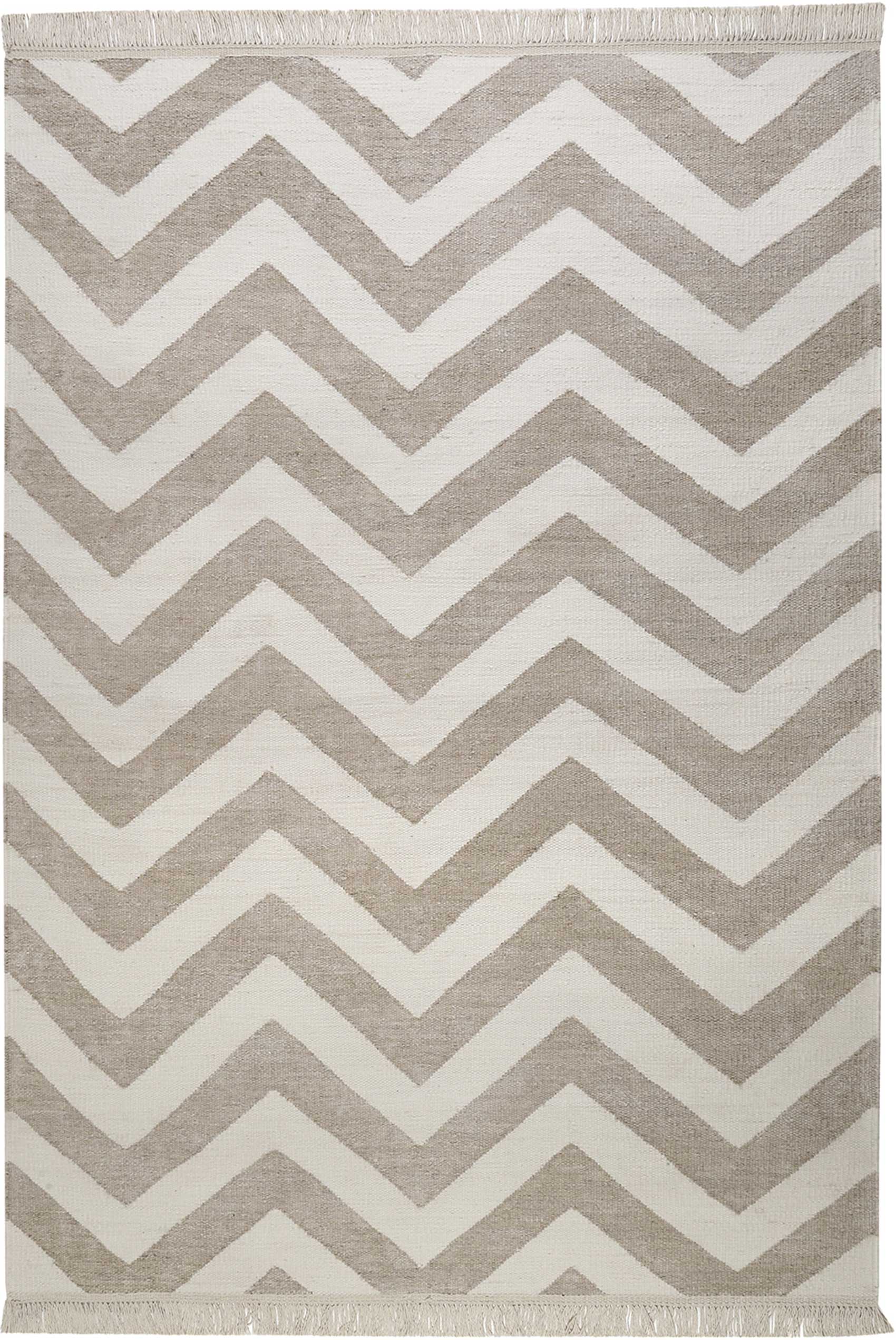 Kelim Teppich Beige aus Naturfaser "Zig-Zag" WECONhome